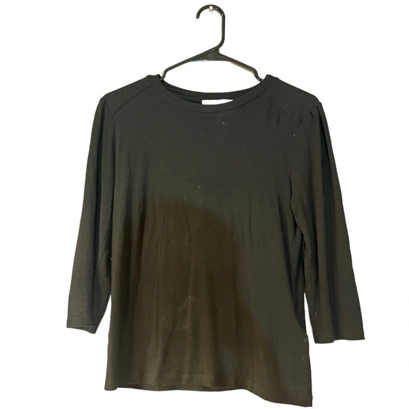 ba&sh Women's Black Round Neck 3/4 Sleeve Casual Blouse Size 2 - Picture 1 of 3